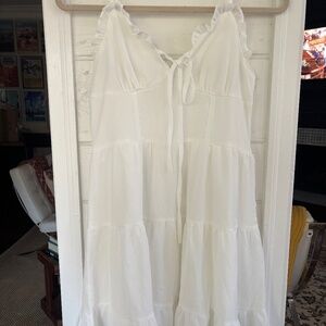 Beautiful white dress with tie in the front